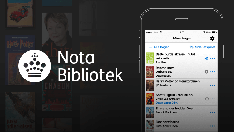 Grafik af Nota's mobil app