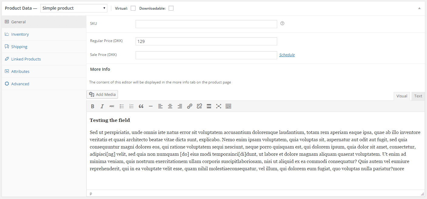 WooCommerce - Custom Field