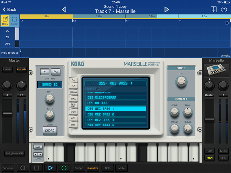 Korg Gadget inteface screenshot 1